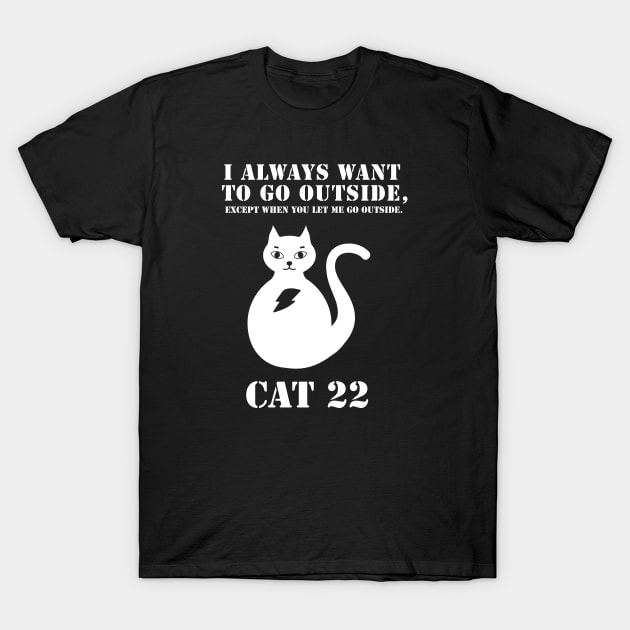 Cat 22 (white cat) T-Shirt by Markadesign